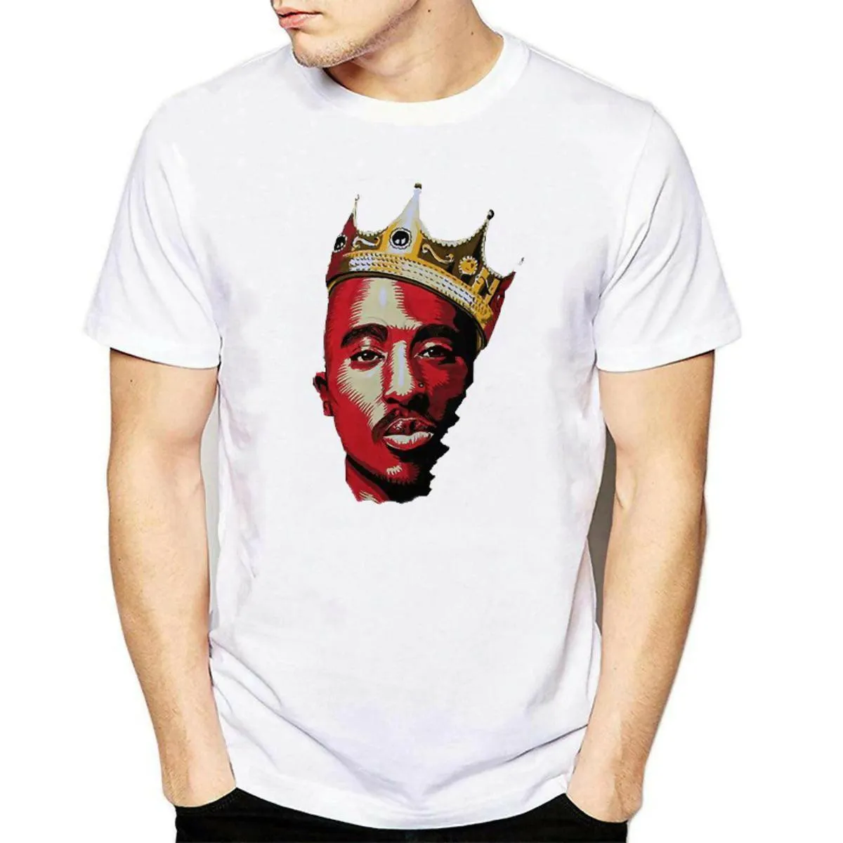 2pac T Shirt Makaveli Rapper Tupac Biggie Eminem half sleeves t shirts for men