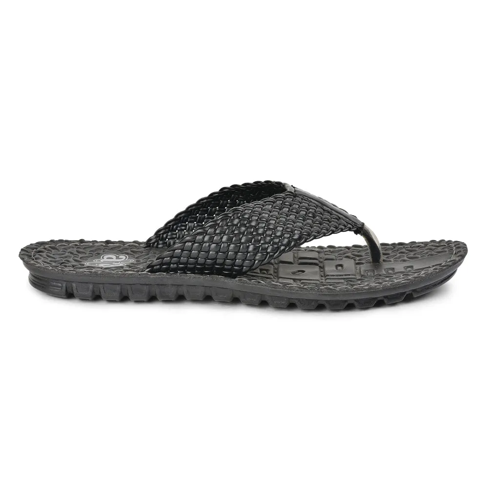 A-HA By Liberty Casual Black Slipper For Men 2137-39