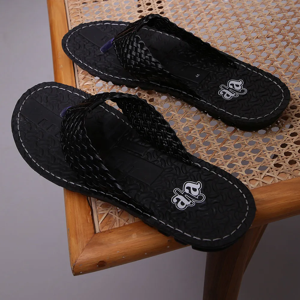 A-HA By Liberty Casual Black Slipper For Men 2137-39