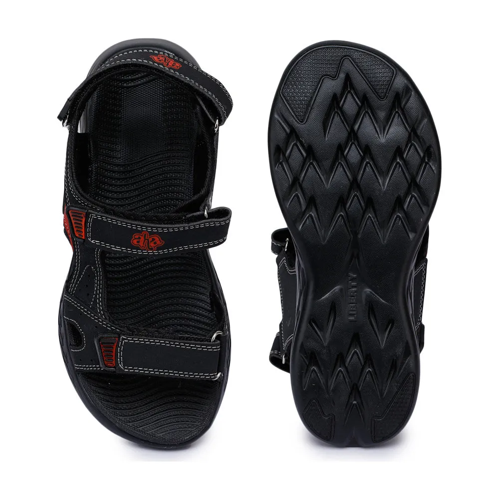 A-HA Casual Black Sandals For Men IMPACT-9 By Liberty