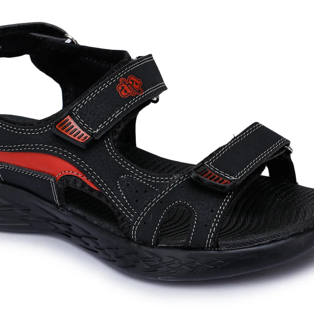 A-HA Casual Black Sandals For Men IMPACT-9 By Liberty