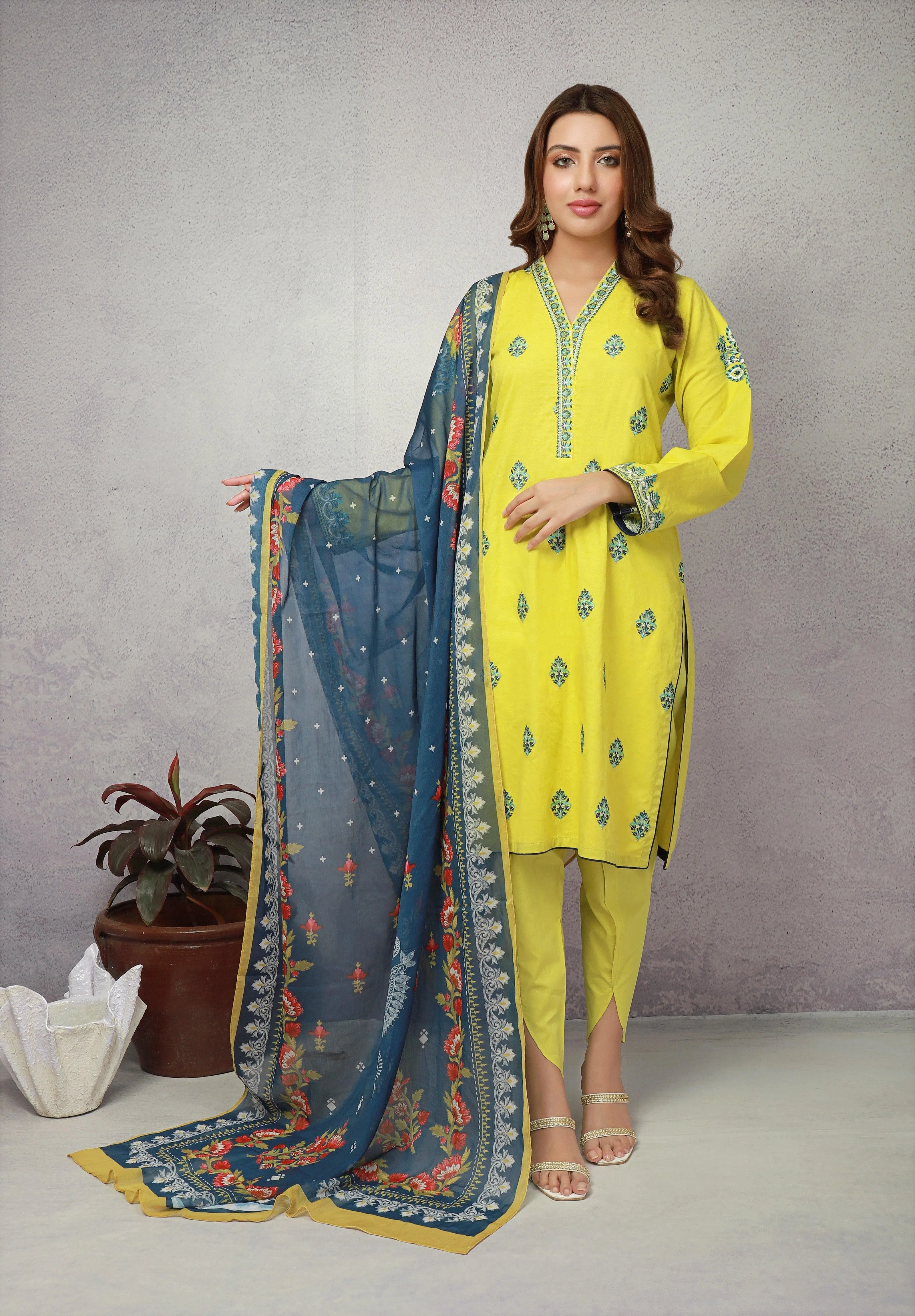 ACE Galleria Digital Embroidered Unstitched 3 Piece Jacquard Suit ACE 12086