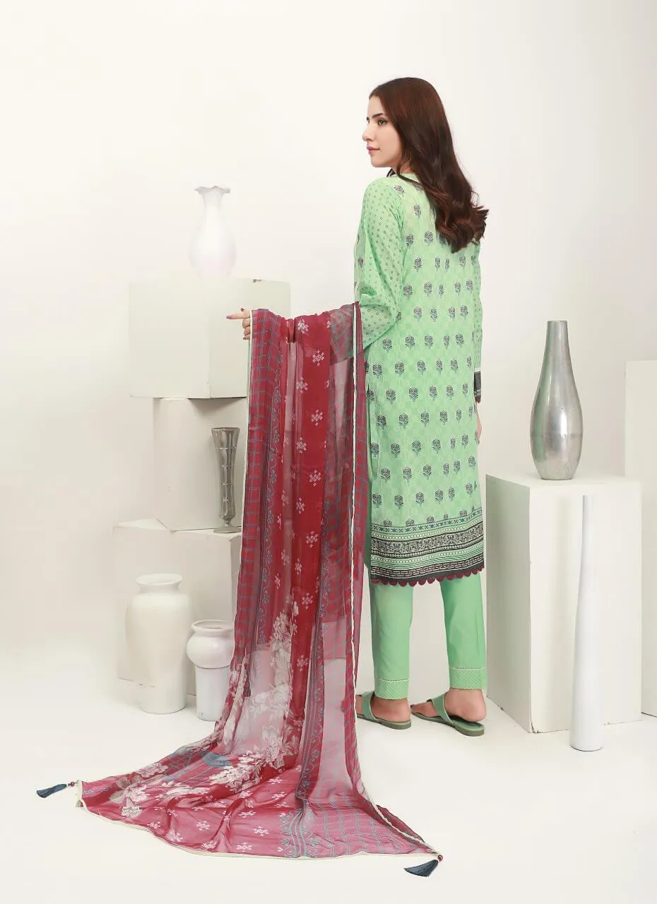 ACE Galleria Digital Embroidered Unstitched 3 Piece Lawn Suit ACE-12055