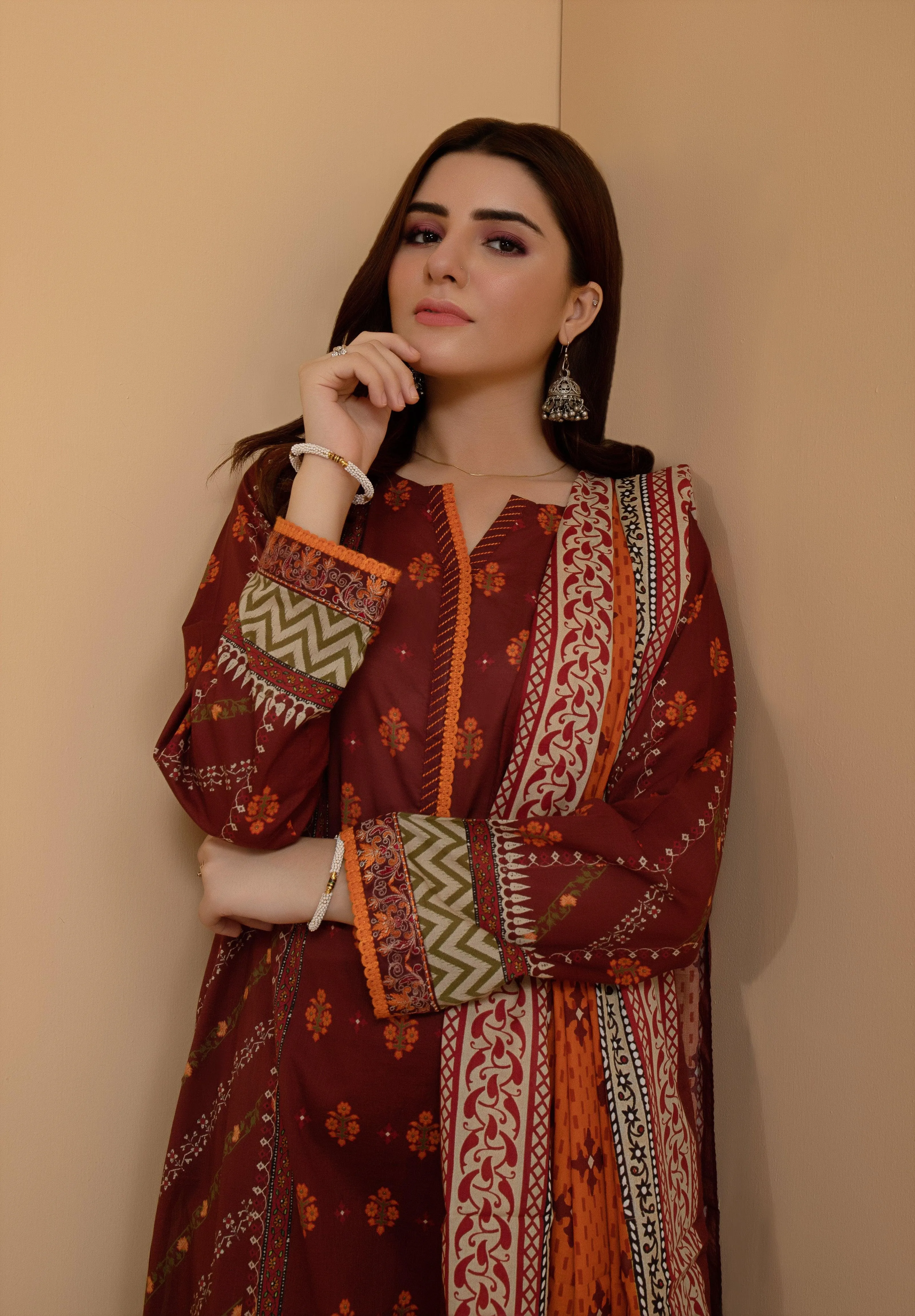 ACE Galleria Digital Embroidered Unstitched 3pc Khaddar Suit ACE 12116