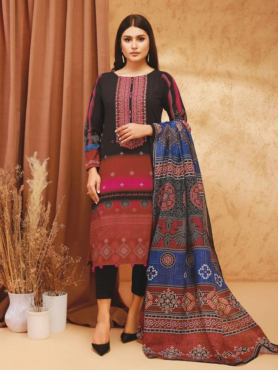 ACE Galleria Digital Embroidered Unstitched 3pc Viscose Suit ACE 12215