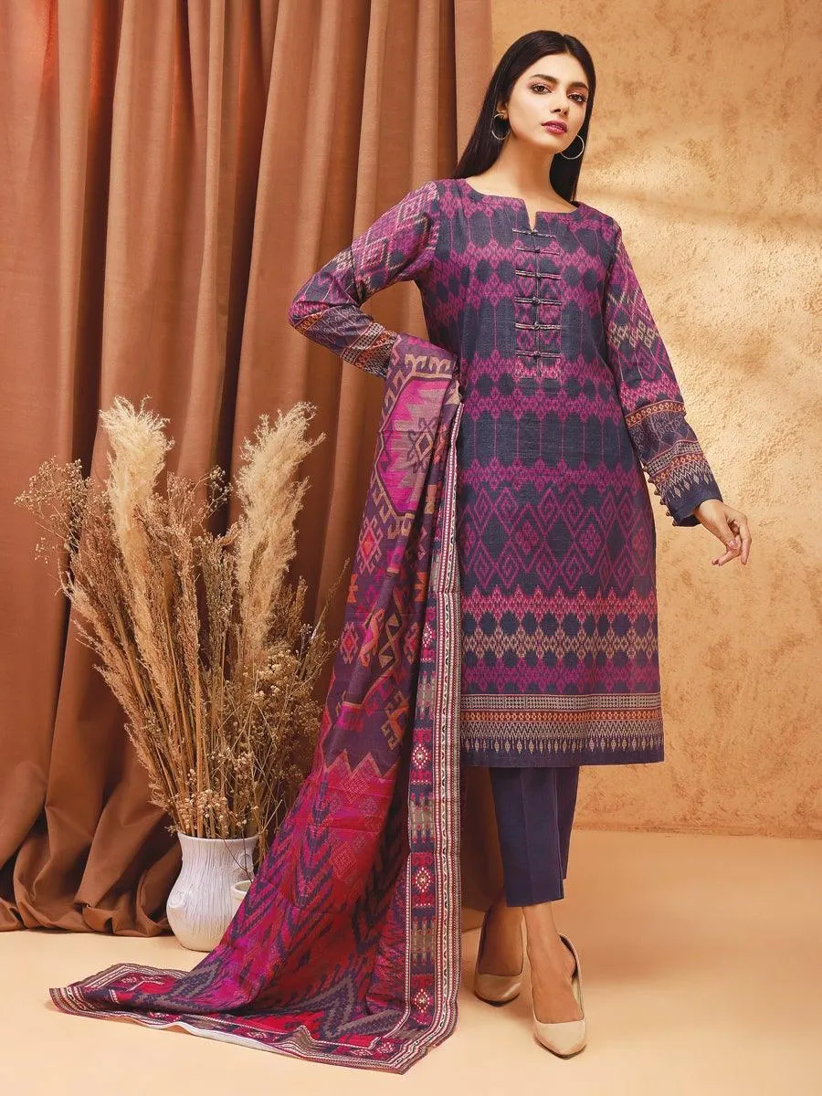 ACE Galleria Digital Printed Unstitched 3 Piece Khaddar Suit ACE 12149