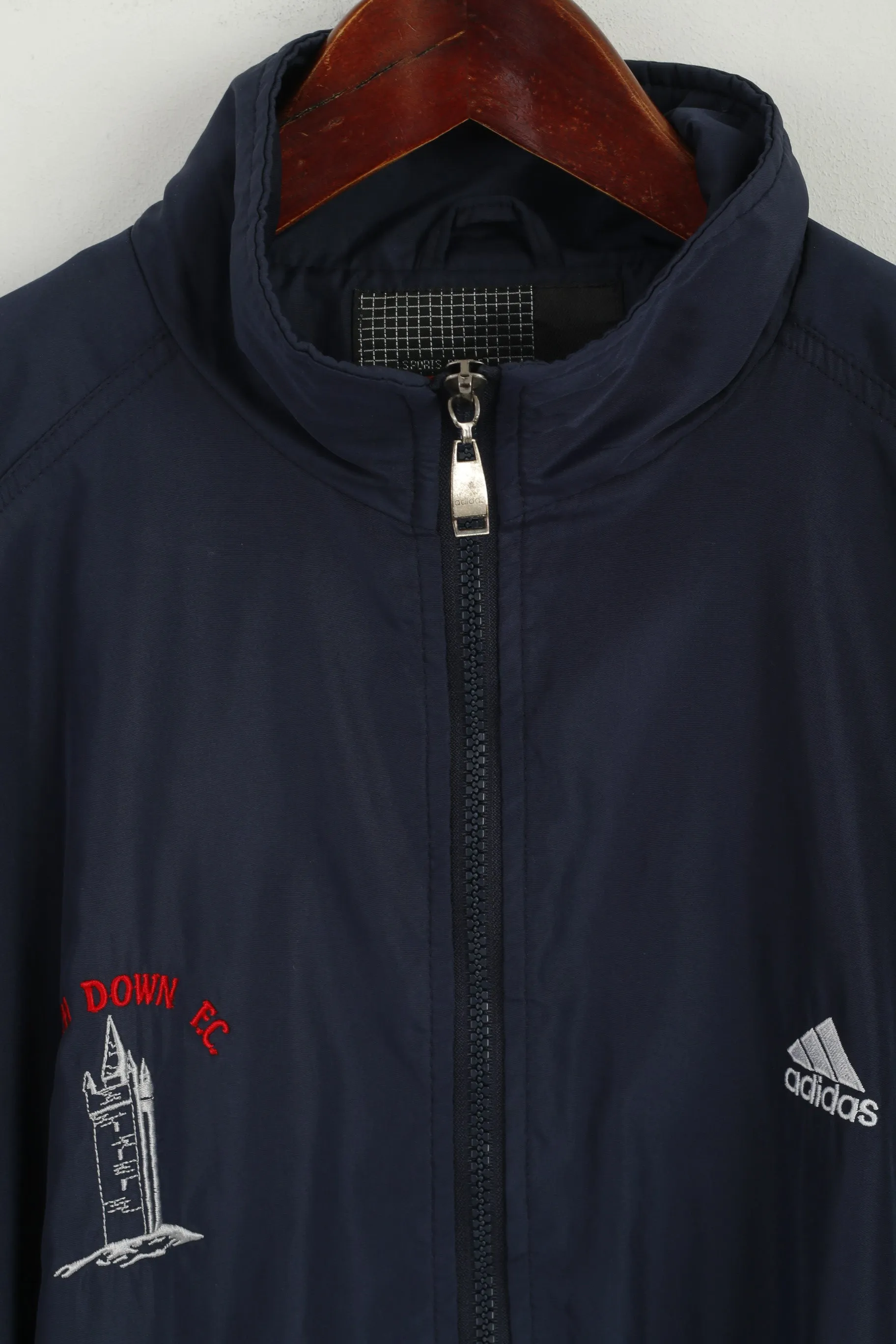 Adidas Men XXXL (XL) Jacket Navy north Down Football Mesh Lined Light Top