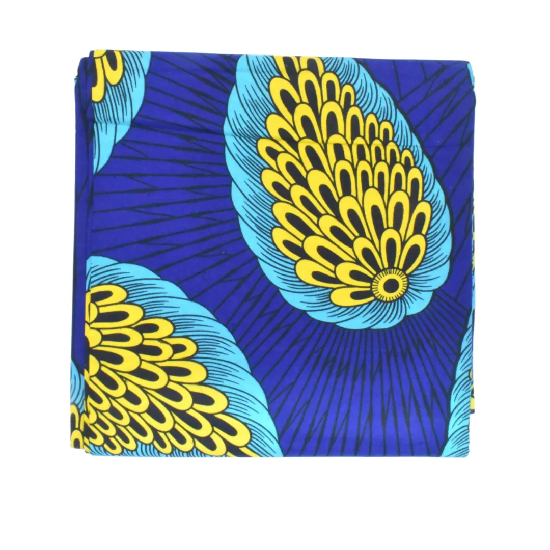 African Print Blue and yellow feathers - CA100