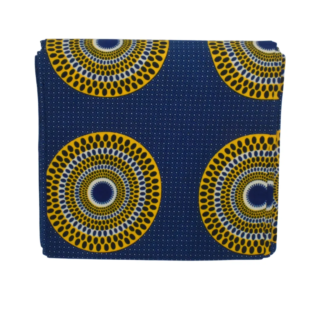 African Print Circle of life blue and yellow - CA127