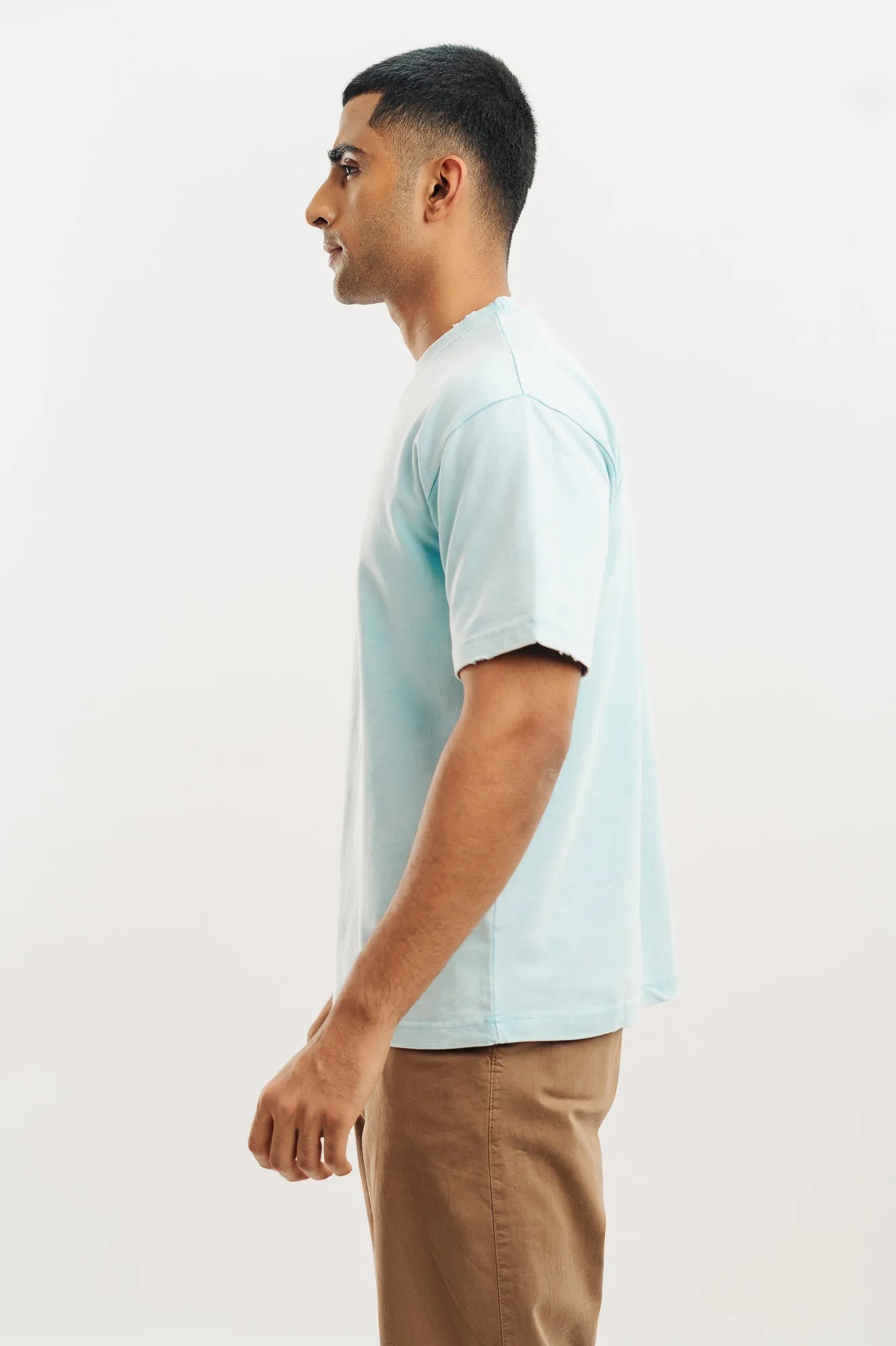 Azure Acid Wash Oversized Men's Tees