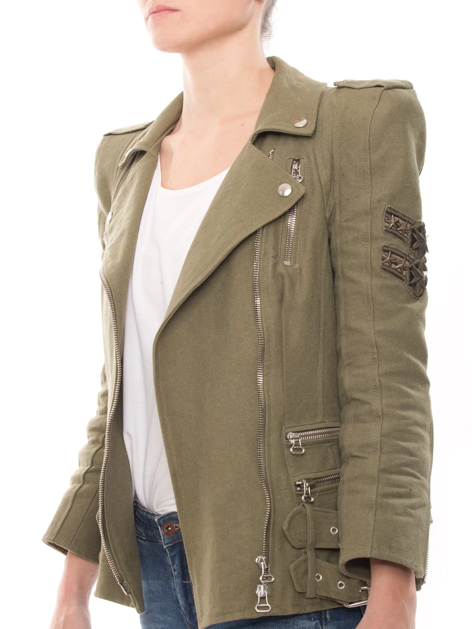 Balmain Biker Green Jacket