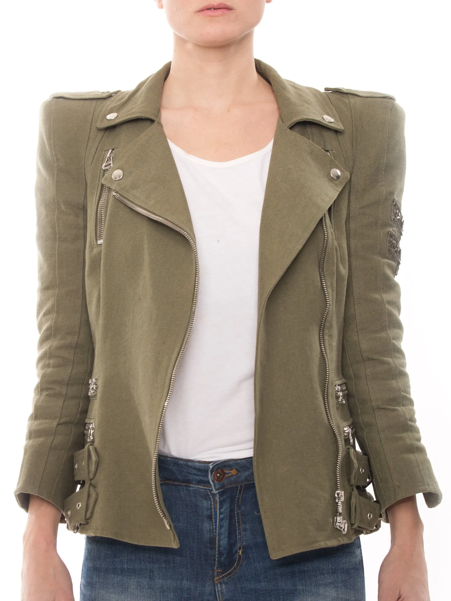 Balmain Biker Green Jacket