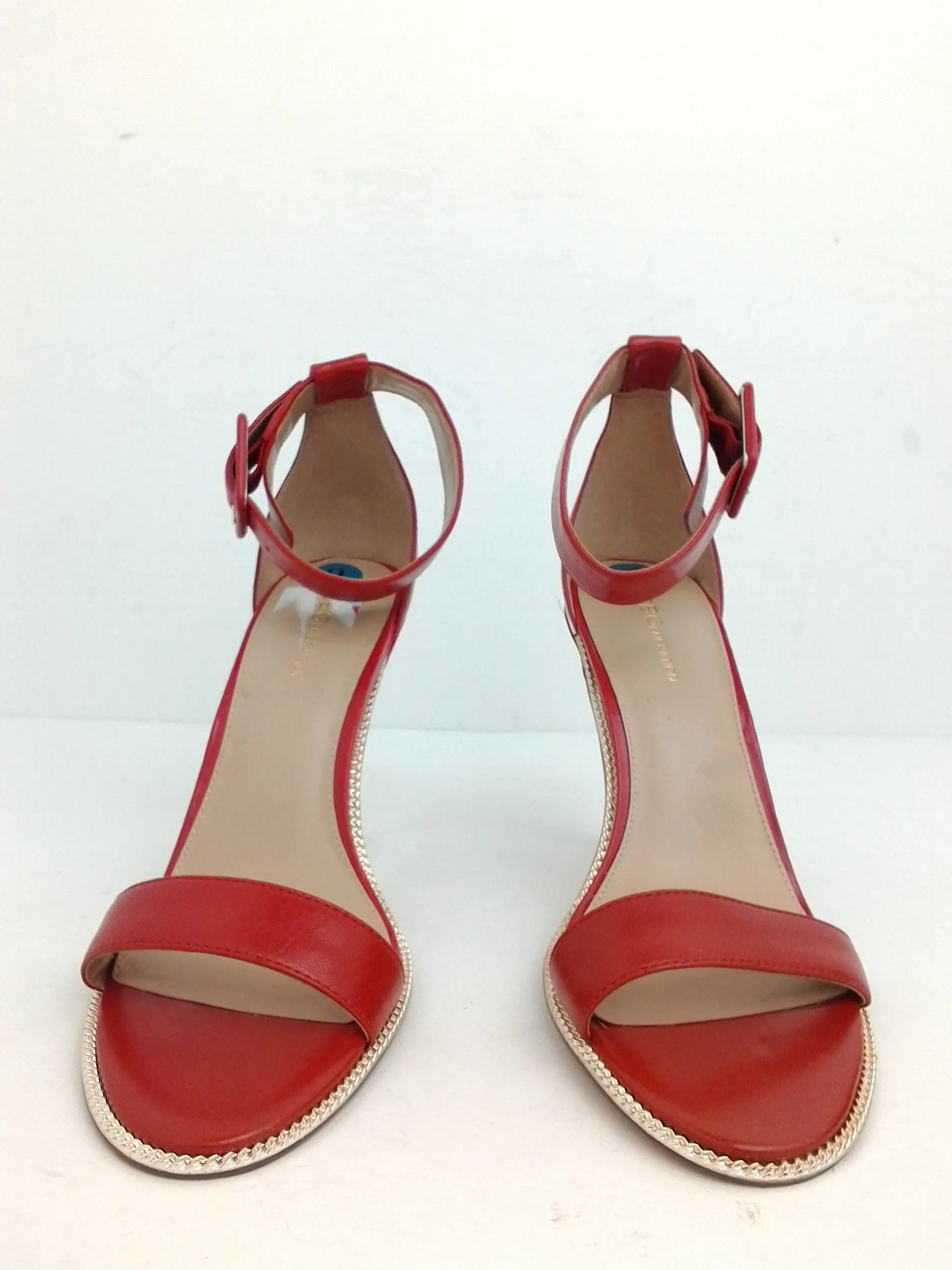 BCBGeneration Two-Piece Red Leather Heel Sandals Size 9 M