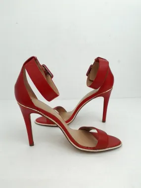 BCBGeneration Two-Piece Red Leather Heel Sandals Size 9 M