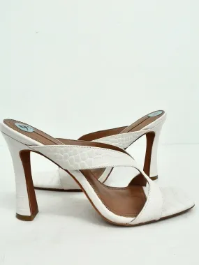 BCBGMaxazria Women's White Mule Sandals Size 8.5