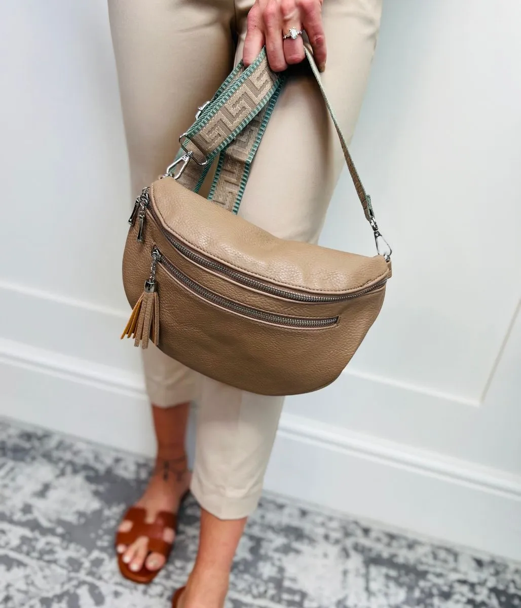 Beige Soft Half Moon Bag