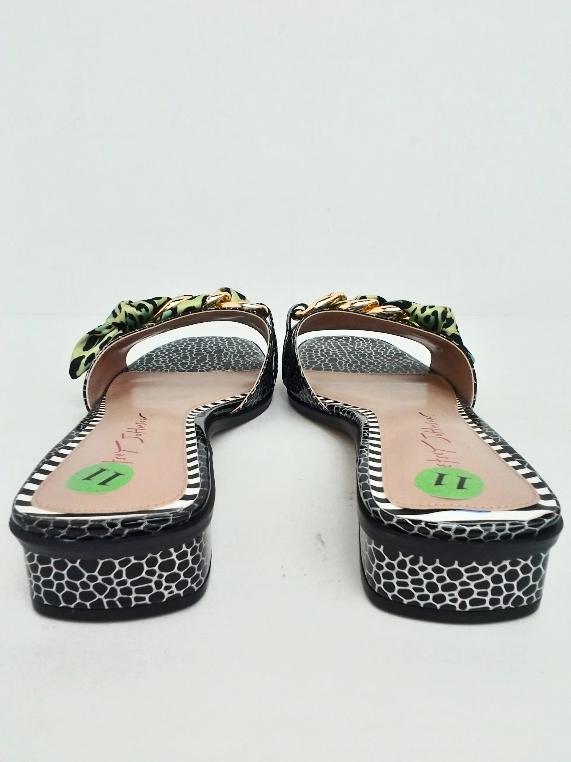 Betsey Johnson Women's Milley Black/Green/Silver Sandals Size 11 M