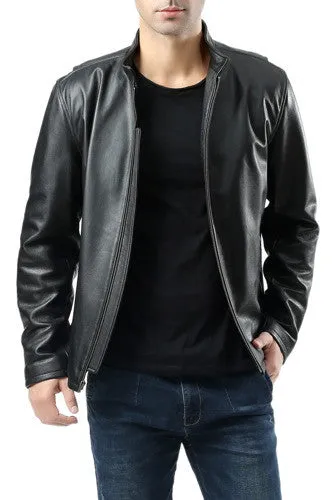 BGSD Men Urban Motorcycle Leather Jacket