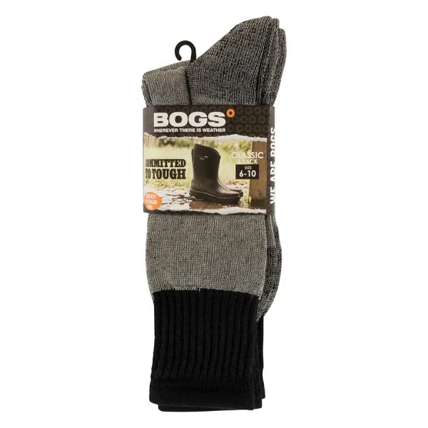 BOGS Classic Crew Socks, 3-Pack - Durable, All-Season Comfort