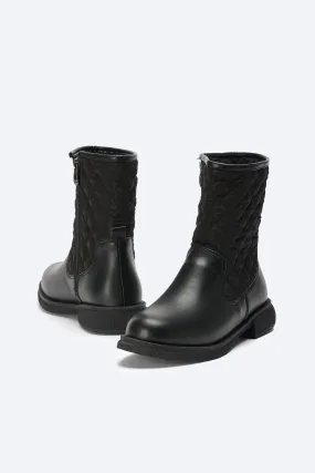 Boots - Quilted Mid-Calf - Black