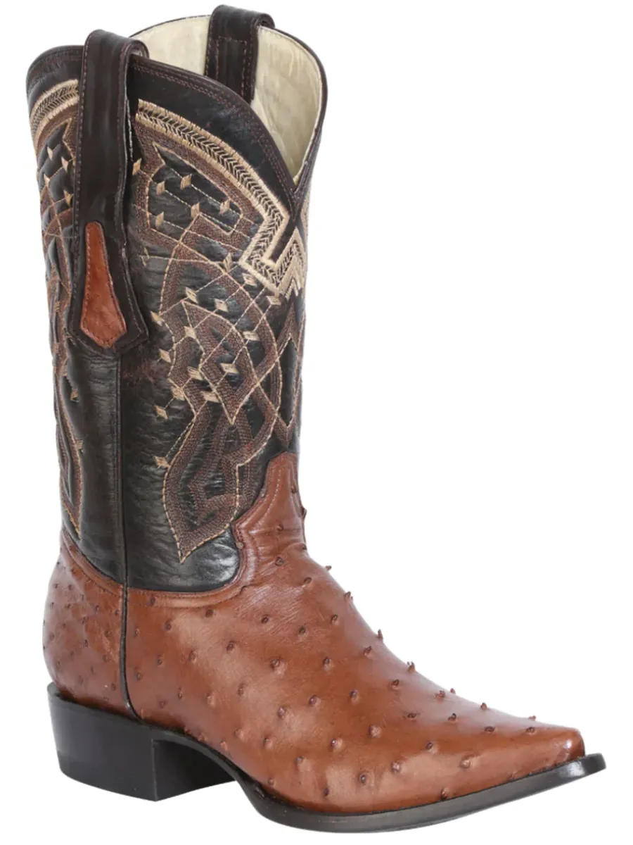 Botas Vaqueras Exoticas de Avestruz Original para Hombre 'Centenario' - ID: 124469