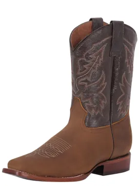 Botas Vaqueras Rodeo Clasicas de Piel Genuina para Hombre 'El General' - ID: 43007