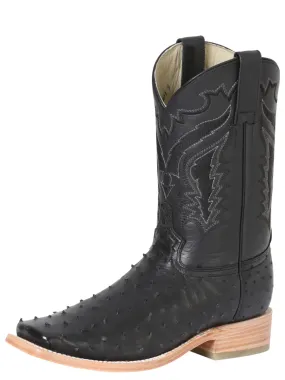 Botas Vaqueras Rodeo Exoticas de Avestruz Original para Hombre '100 Años' - ID: 42153