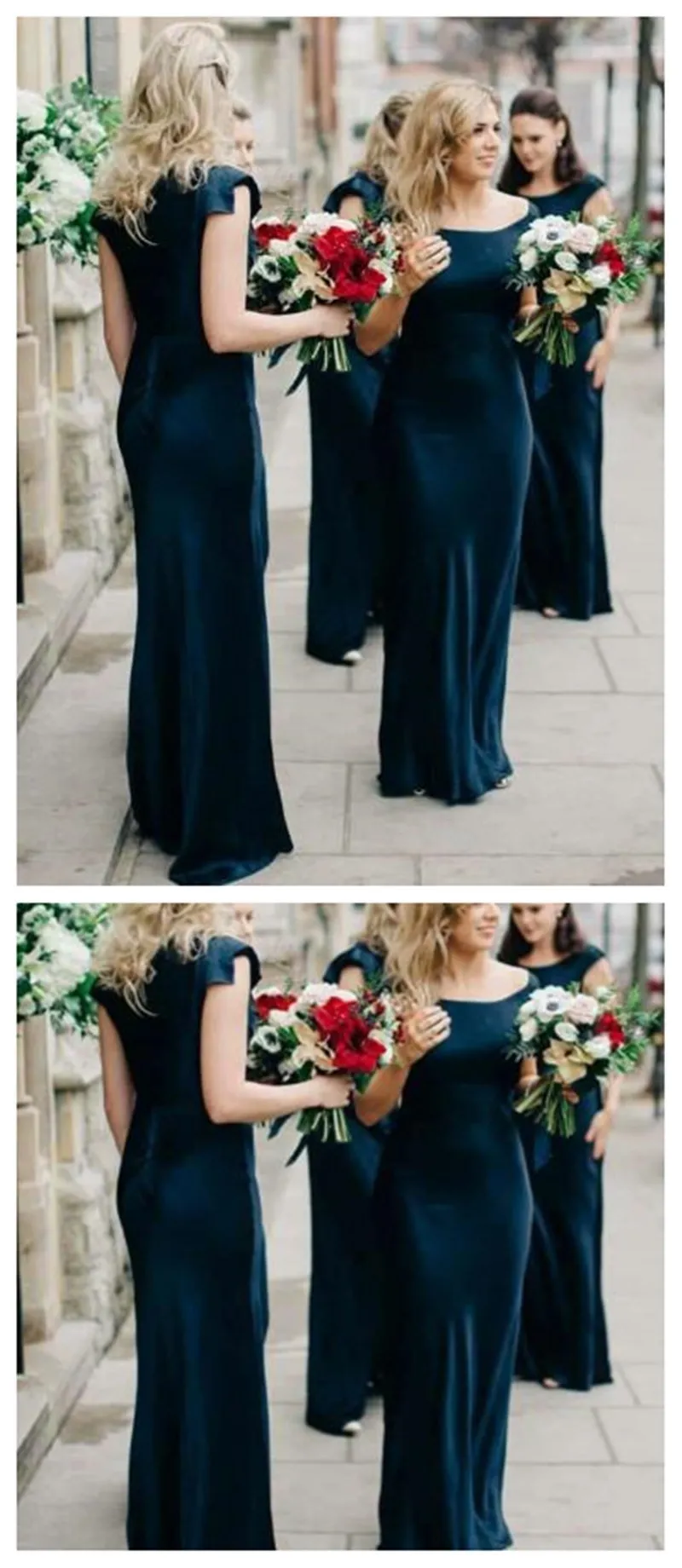 Cap Sleeve Mermaid Dark Teal Cheap Bridesmaid Dresses Online,WGY0236