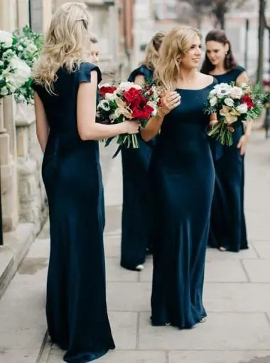 Cap Sleeve Mermaid Dark Teal Cheap Bridesmaid Dresses Online,WGY0236