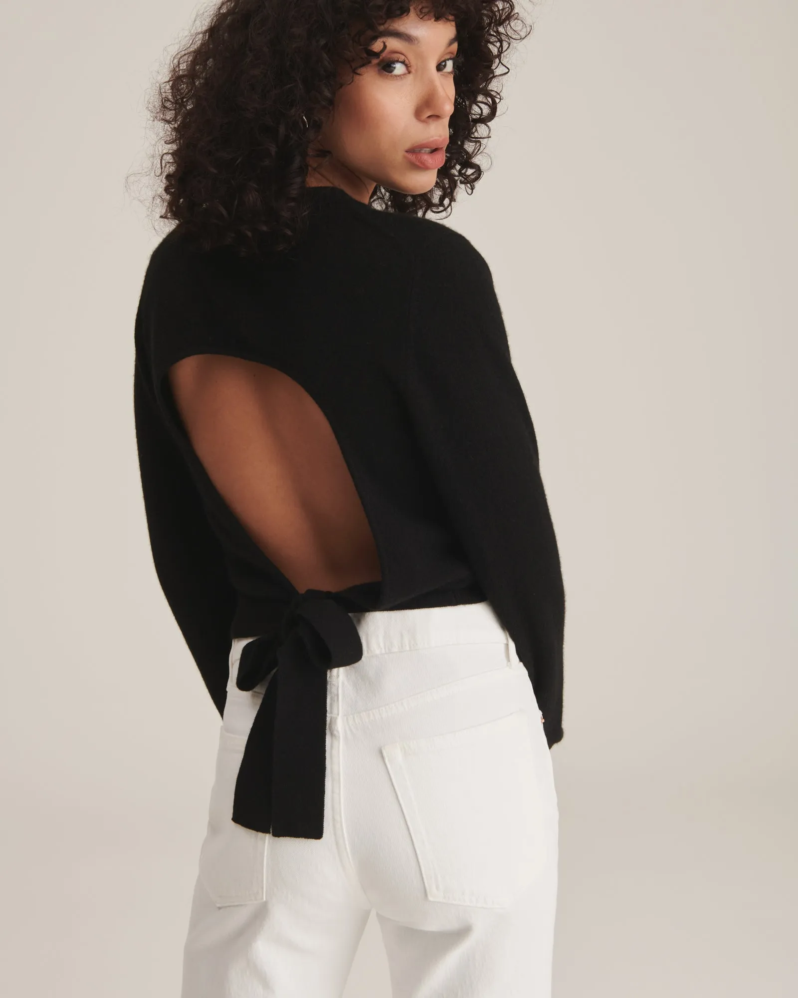 Cashmere Open Back Sweater