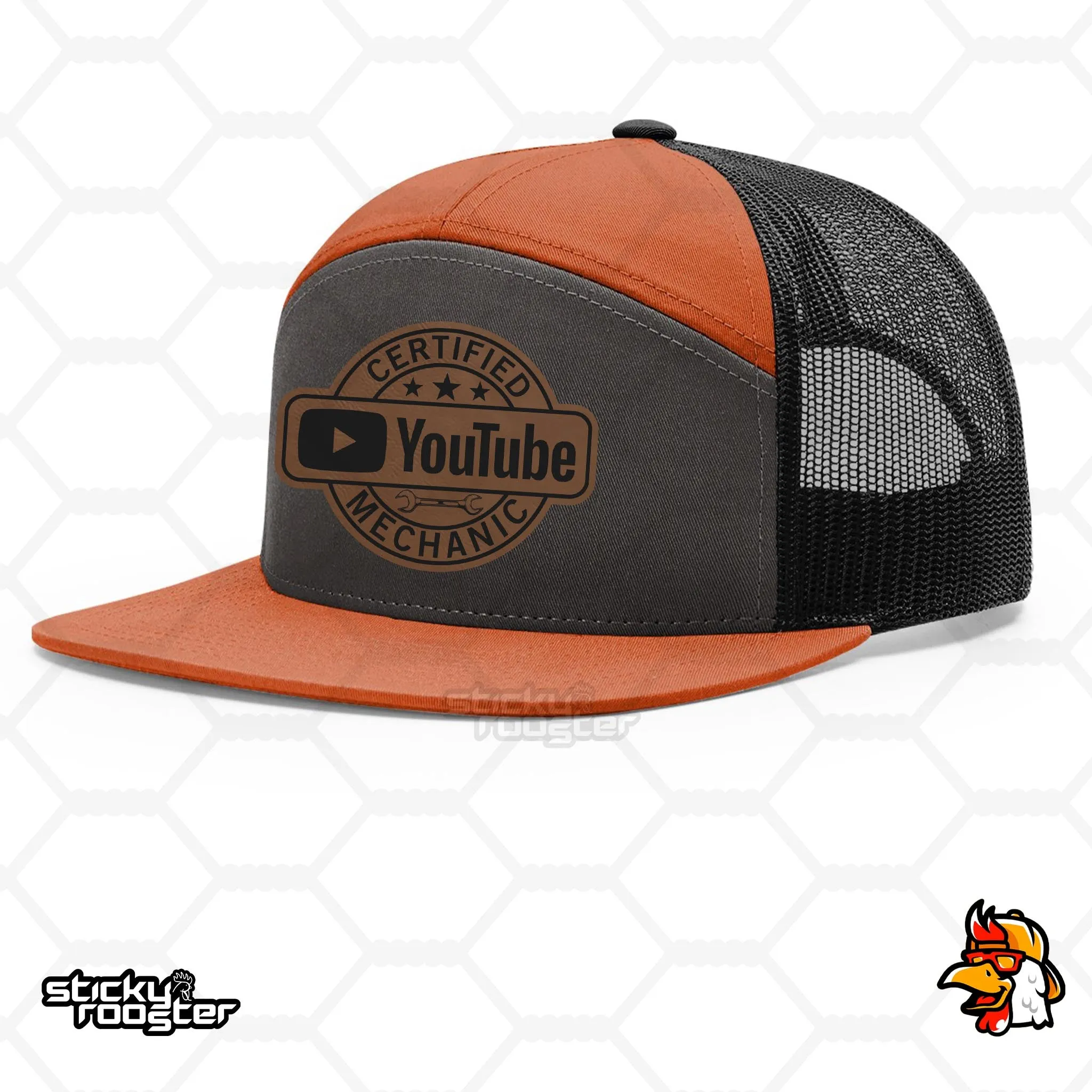 Certified YouTube Mechanic Leather Patch hat