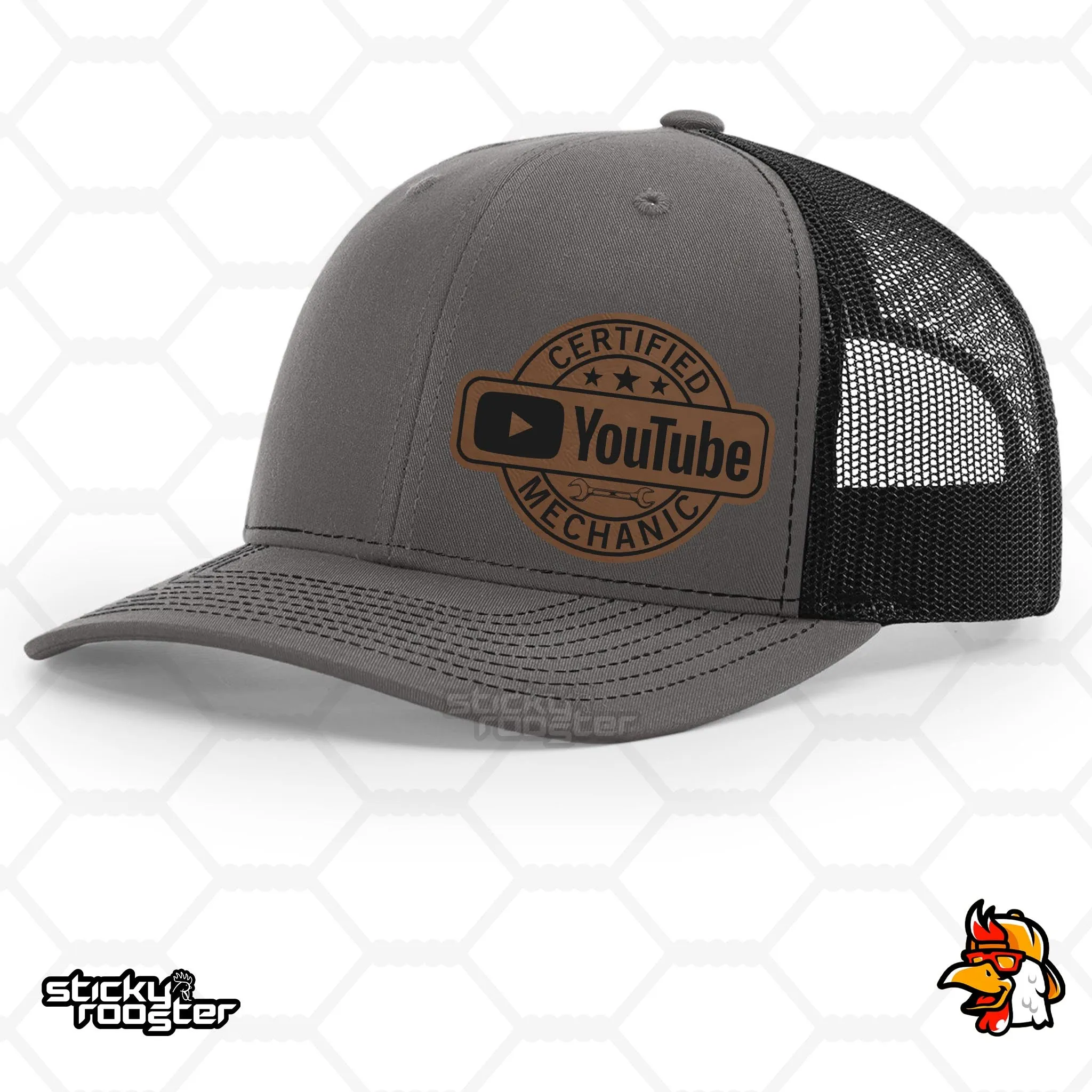 Certified YouTube Mechanic Leather Patch hat