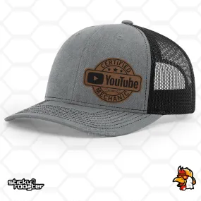 Certified YouTube Mechanic Leather Patch hat