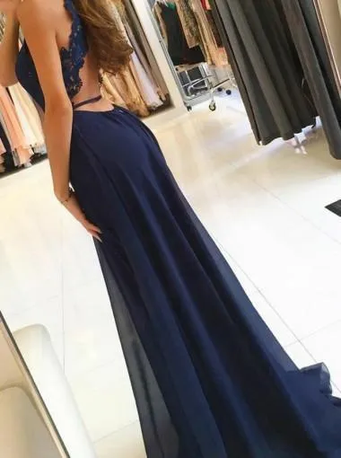 Cheap Scoop Sleeveless Side Slit Cutout Back Maxi Dress Formal Dress Evening Dress,Prom Dresses,PDY0200