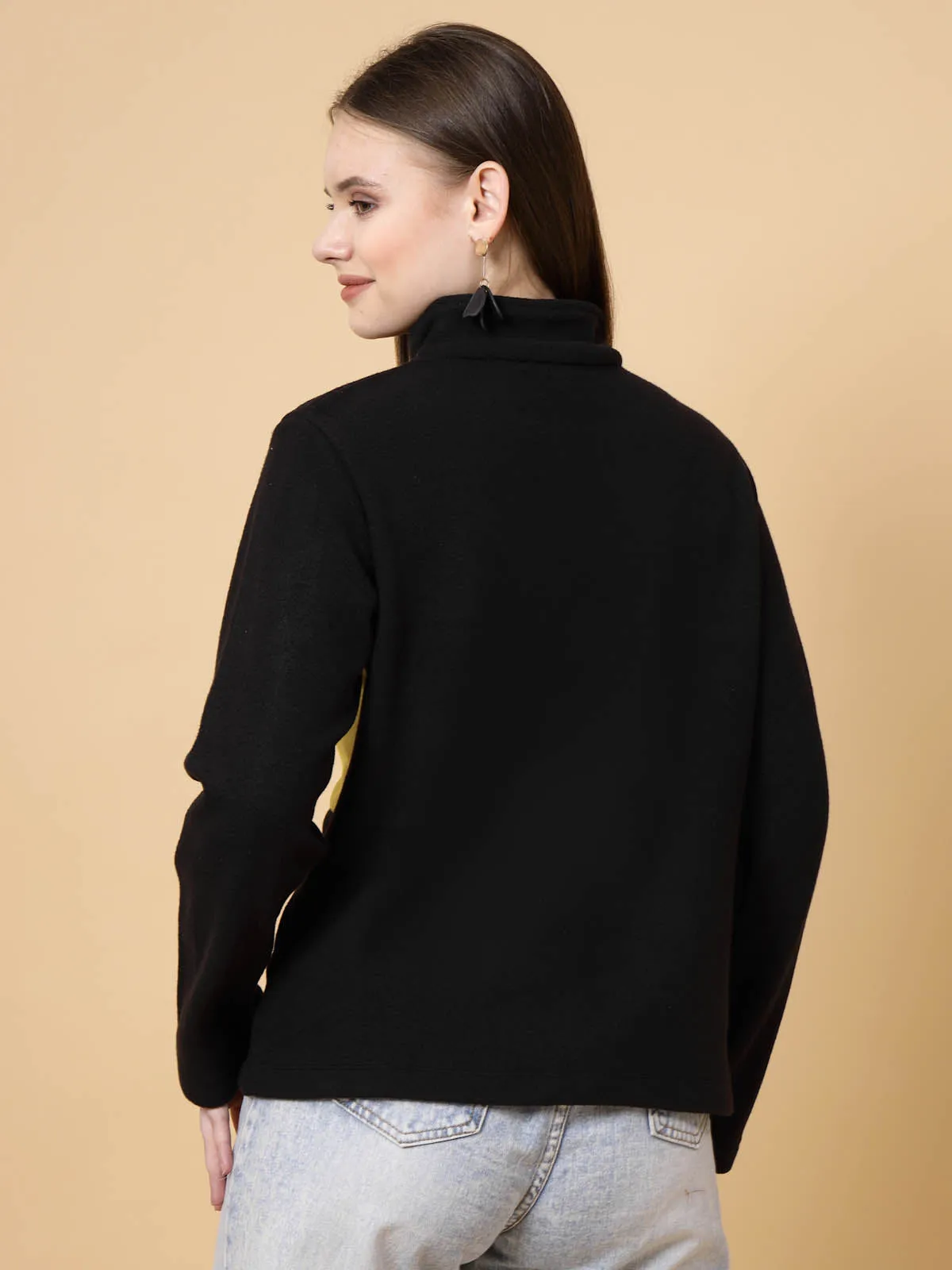 Colorblock High Neck Sweatshirt