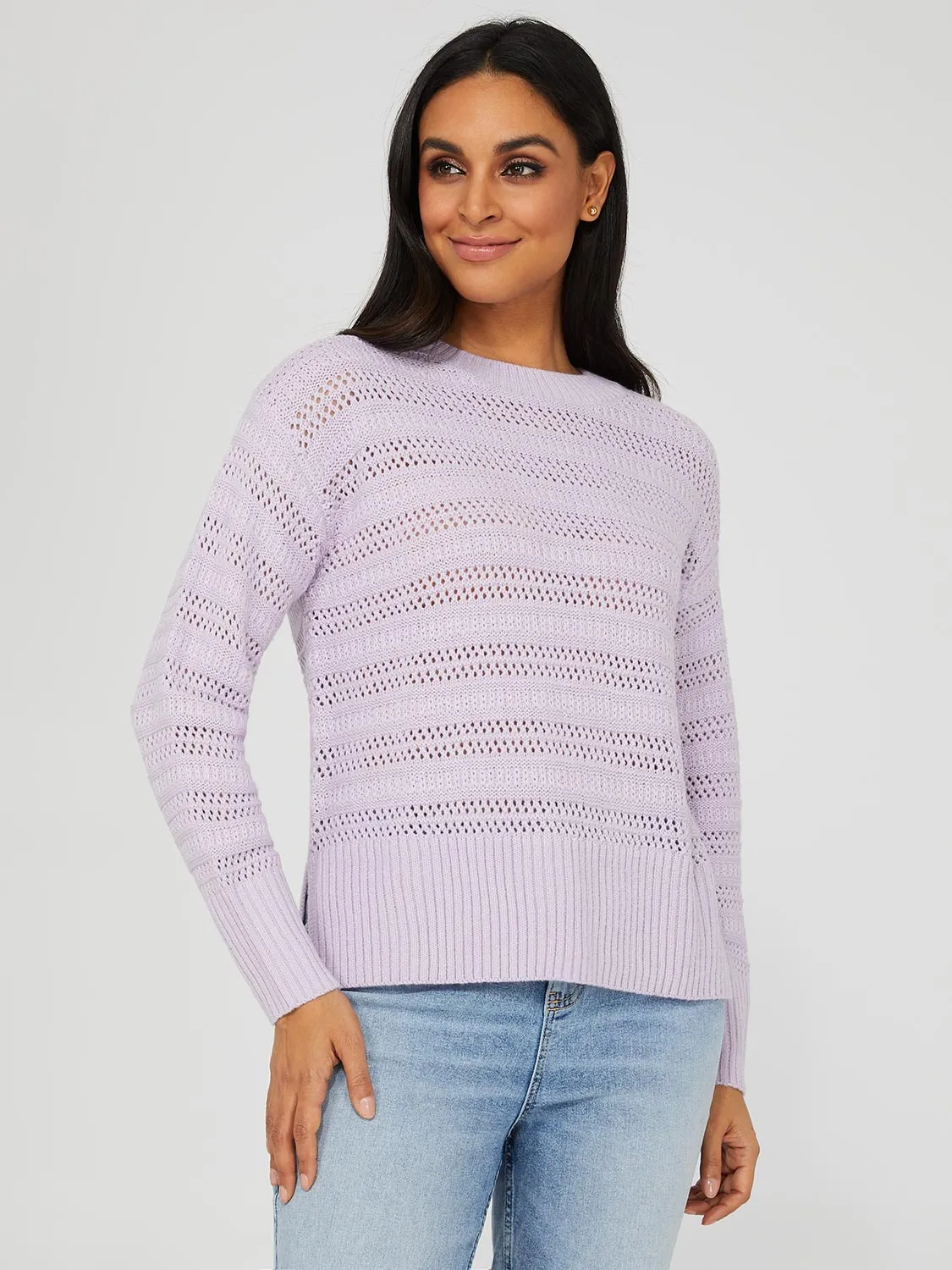 Crew Neck Drop Shoulder Sweater