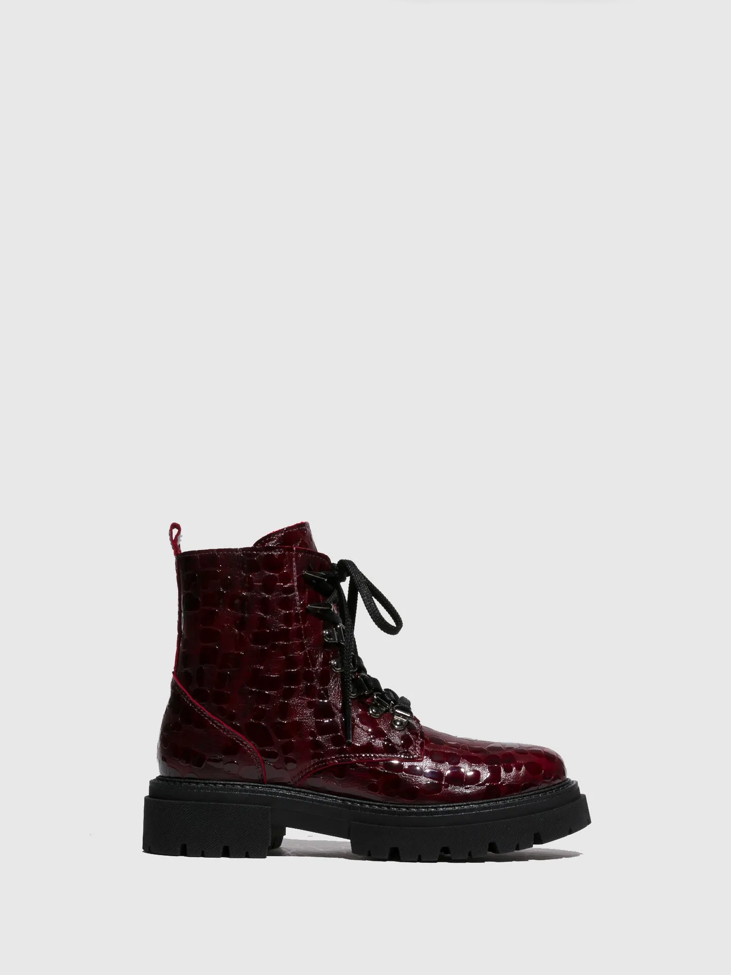 Crimson Lace-up Boots