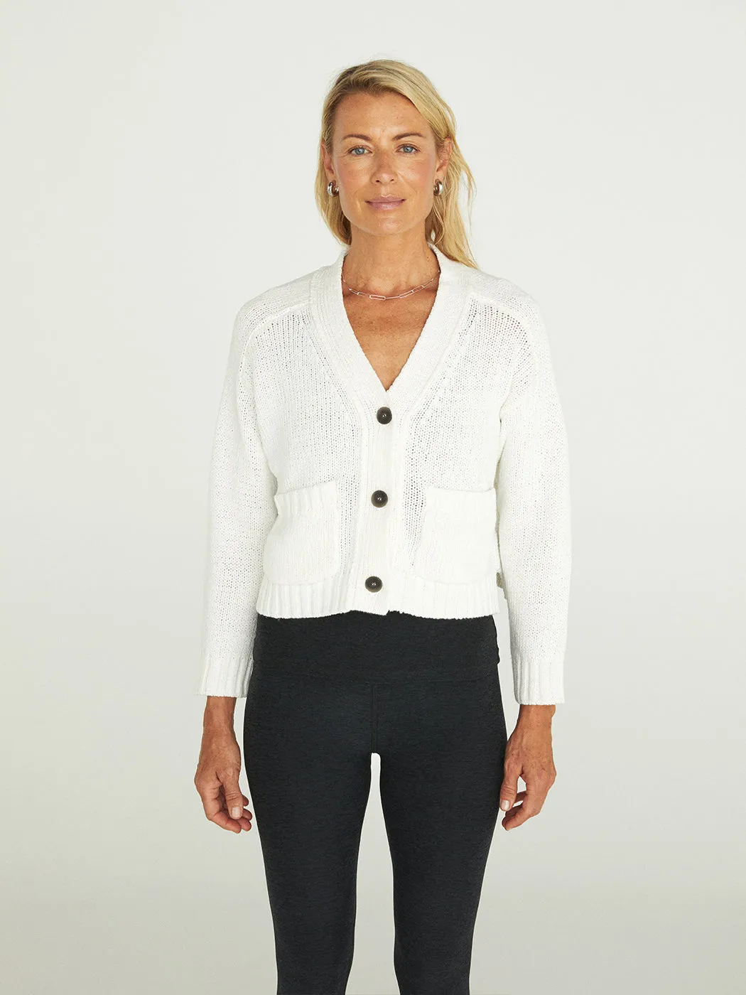 Cropped Cardigan - Salt White