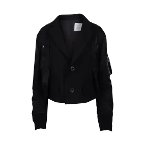 Cropped Paneled Suiting Jacket