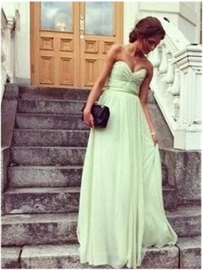 Custom Made A Line Sage Long Prom Dresses, Long Bridesmaid Dresses, Formal Dresses, Wedding Party Dresses