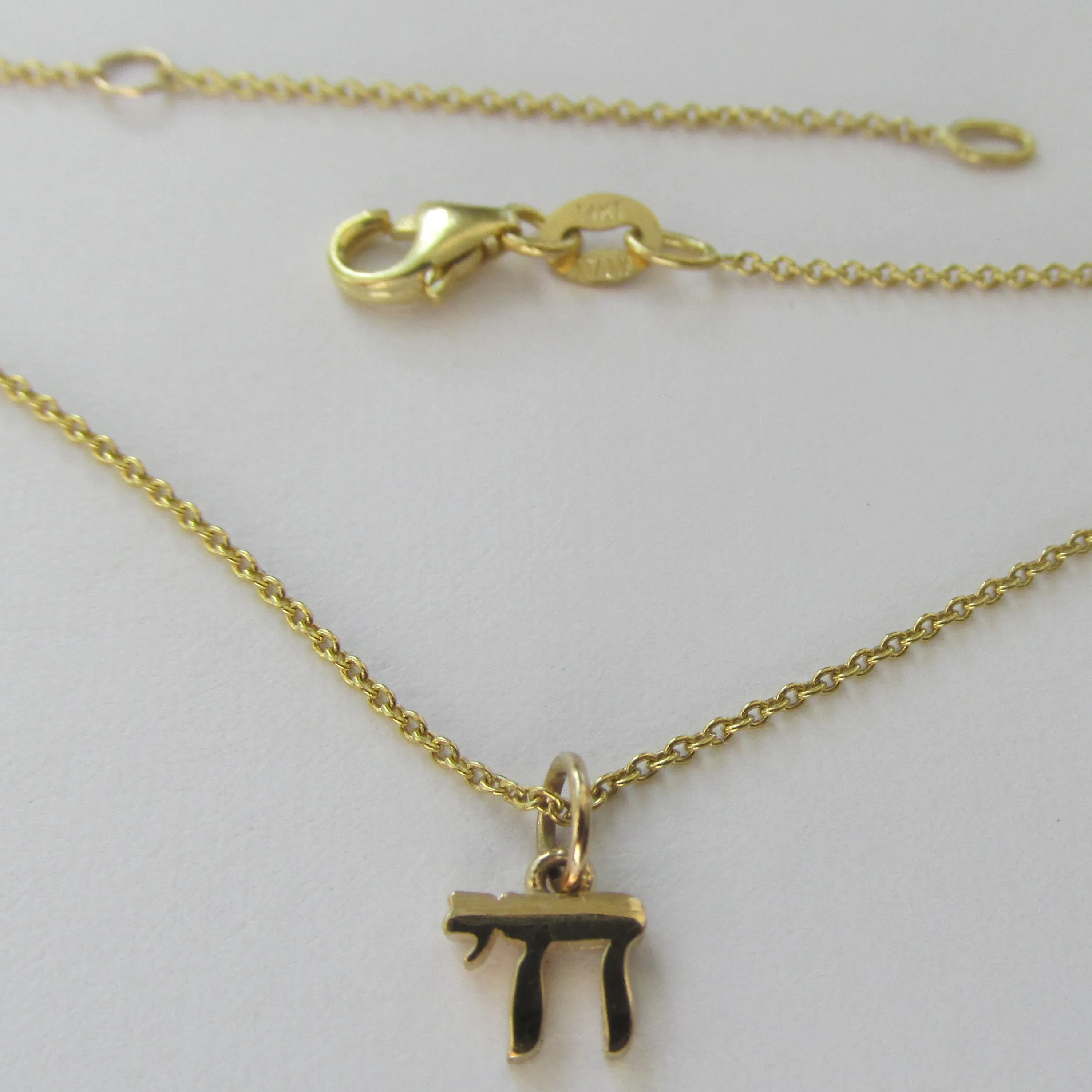 Dainty 14k Gold Chai Necklace