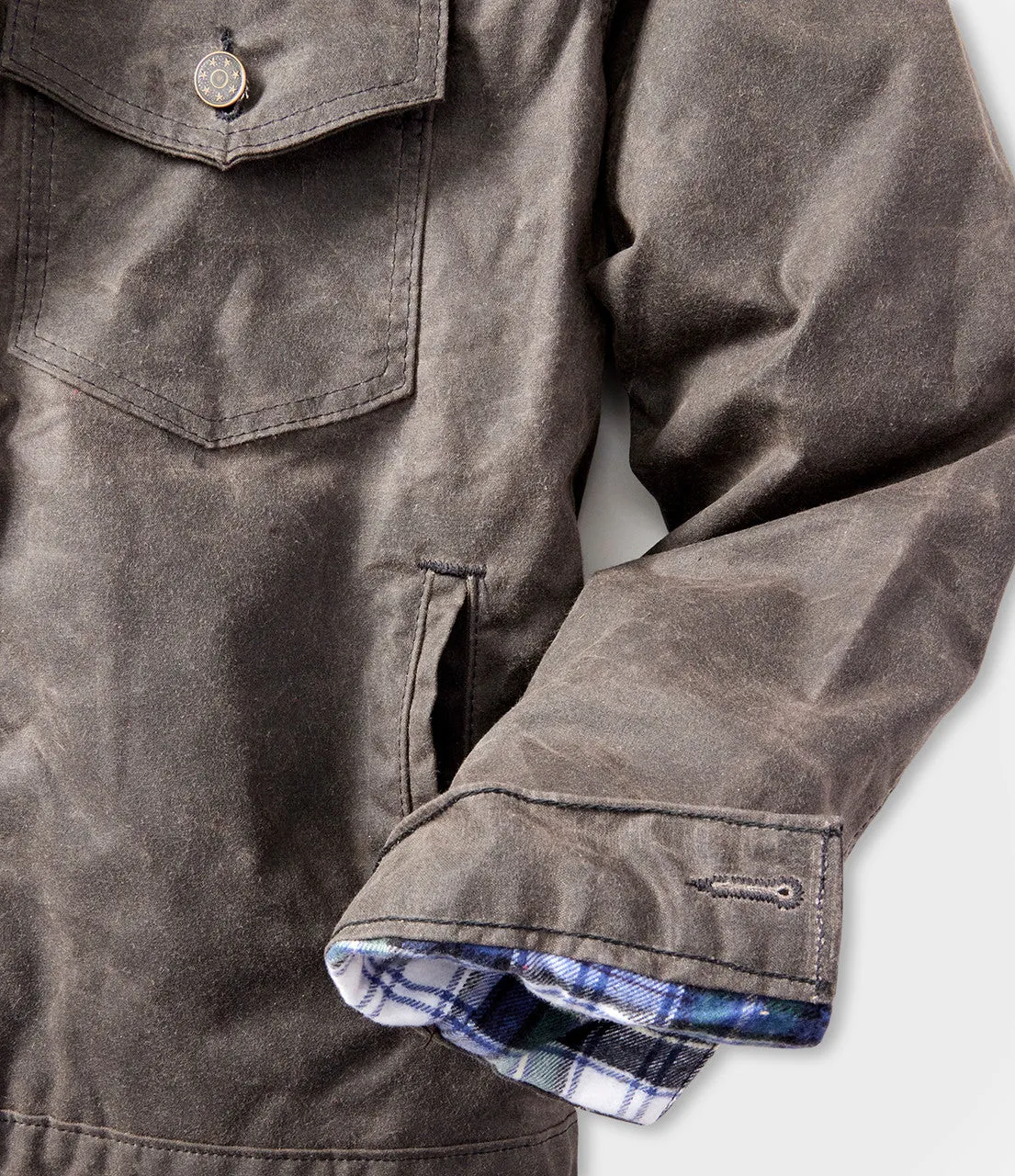 Deep Brown '91 Flannel Lined Waxed Canvas Jacket