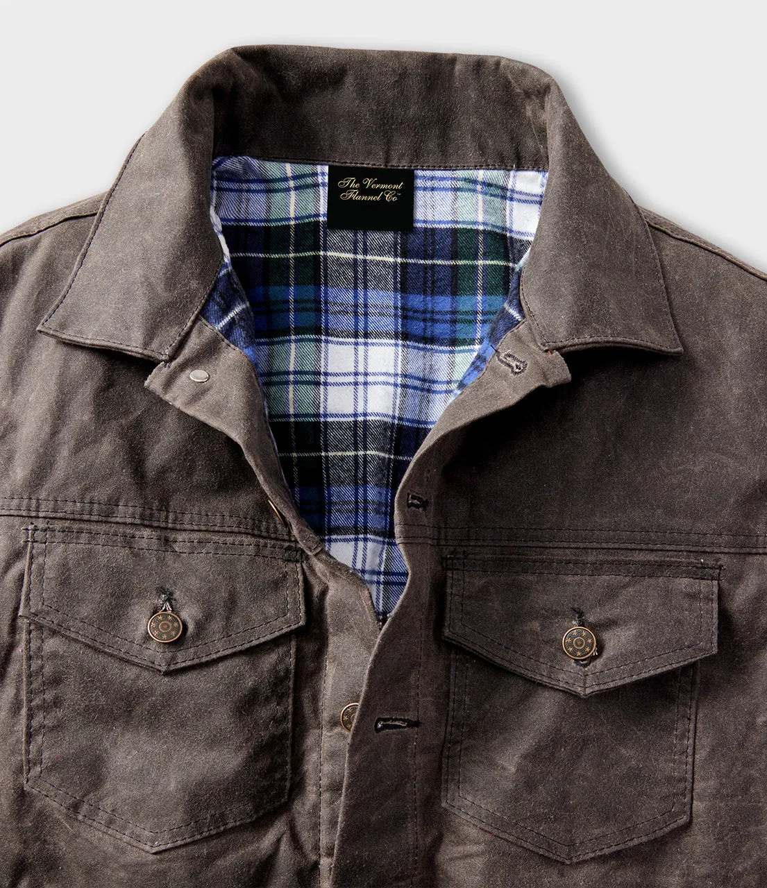 Deep Brown '91 Flannel Lined Waxed Canvas Jacket