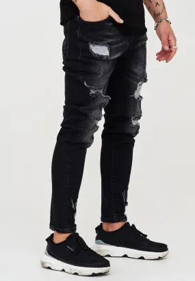 Destroyed Jeans Schwarz 3667