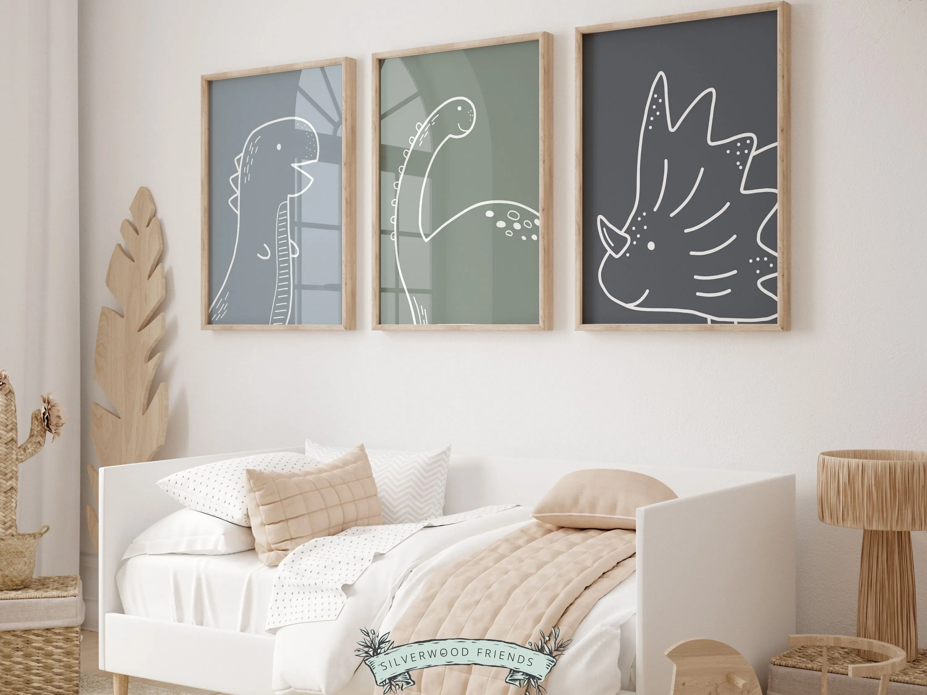 Dinosaur Outline Nursery Prints