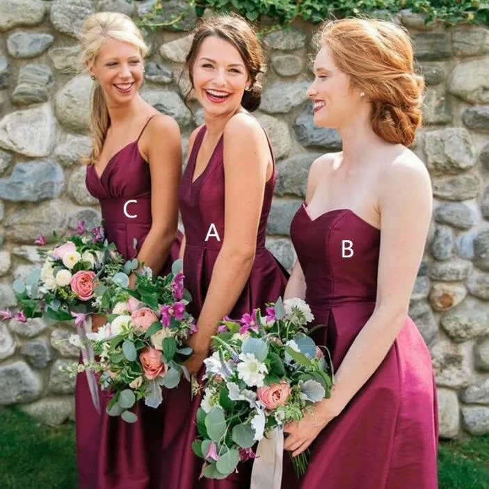 Elegant Mismatched Simple Cheap Long Wedding Bridesmaid Dresses, WG328