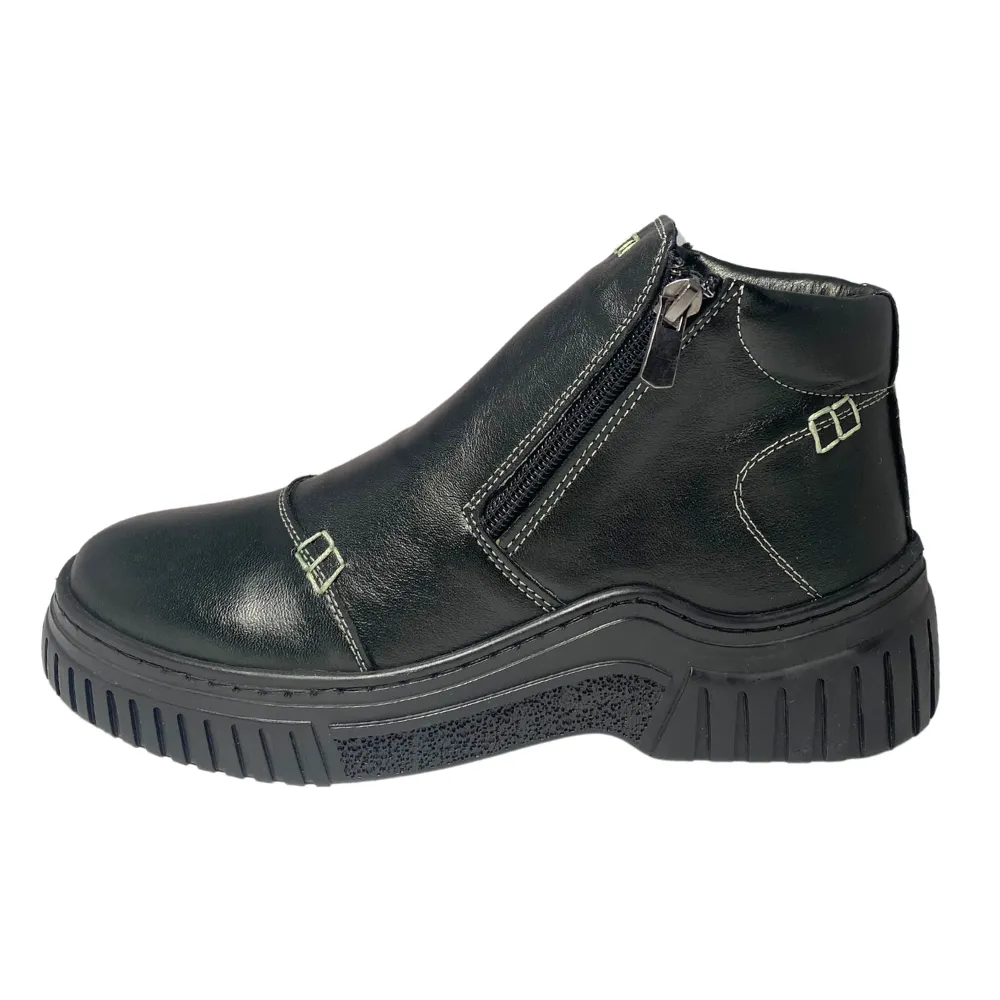 Eric Nurnberg Jade Black Leather Boot (Women's)