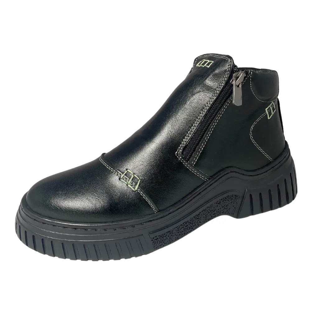 Eric Nurnberg Jade Black Leather Boot (Women's)