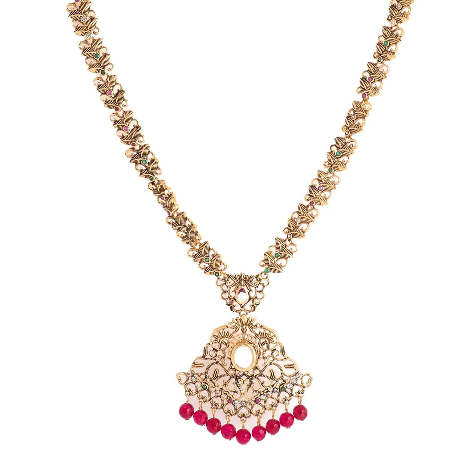 Estele - 24 KT Gold plated Necklace Set with American Diamonds for Women