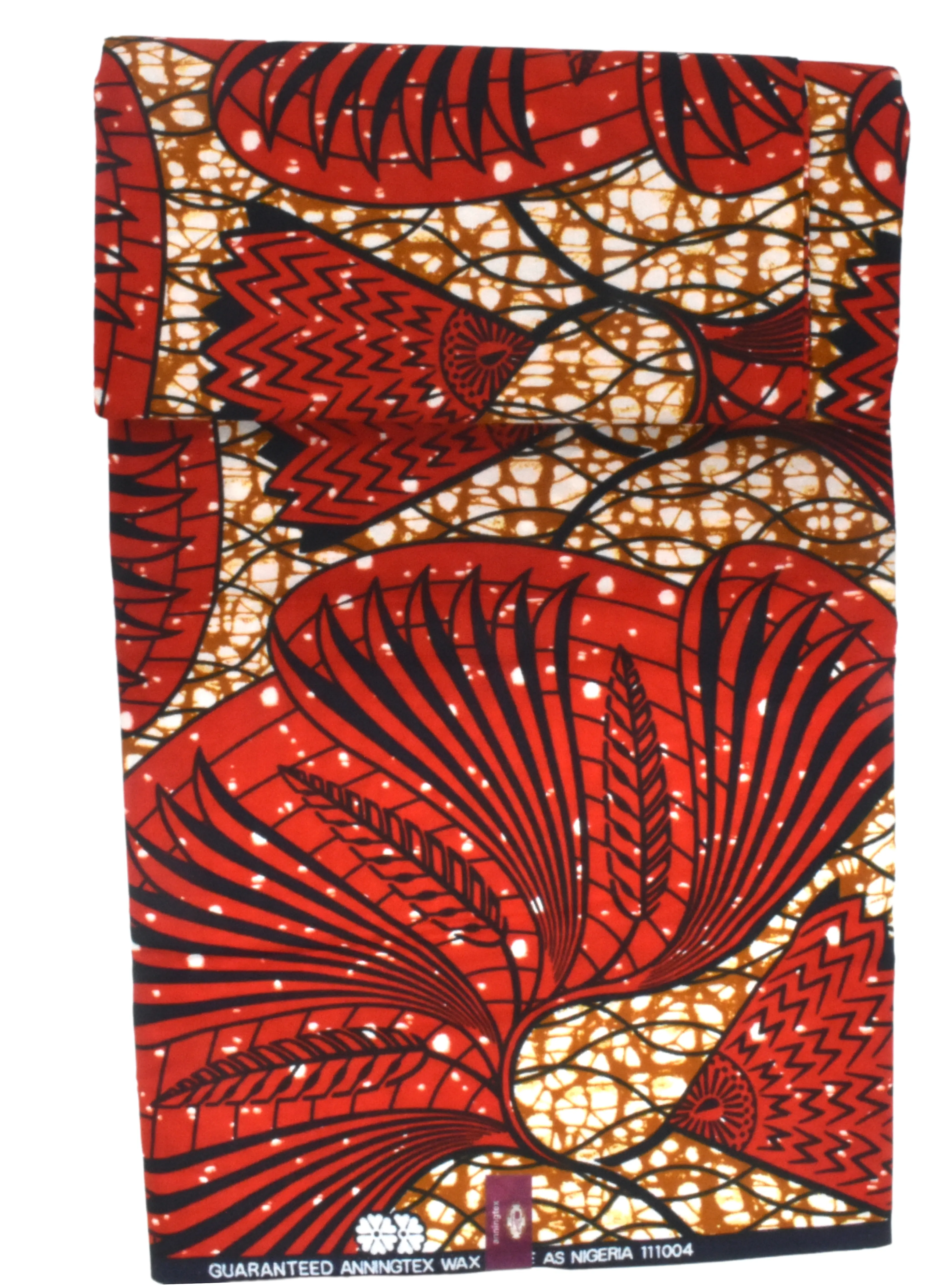 Fiesty red flowers of life african print - CA231